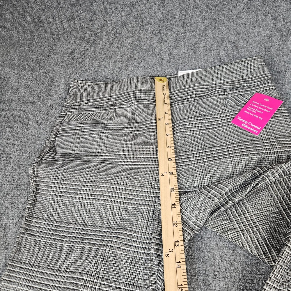 Kim Rogers Millennium Tummy Control Straight Leg Plaid Pants Black White Size 10 - Picture 11 of 11